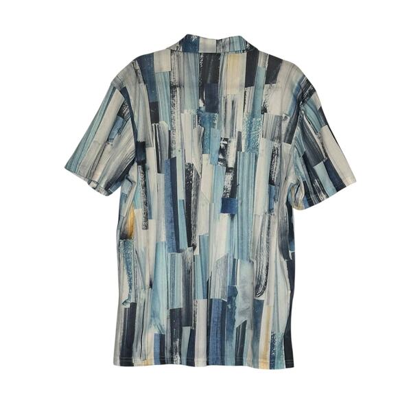 SportBull blue stripe short sleeves golf shirt size large - Picture 2 of 7